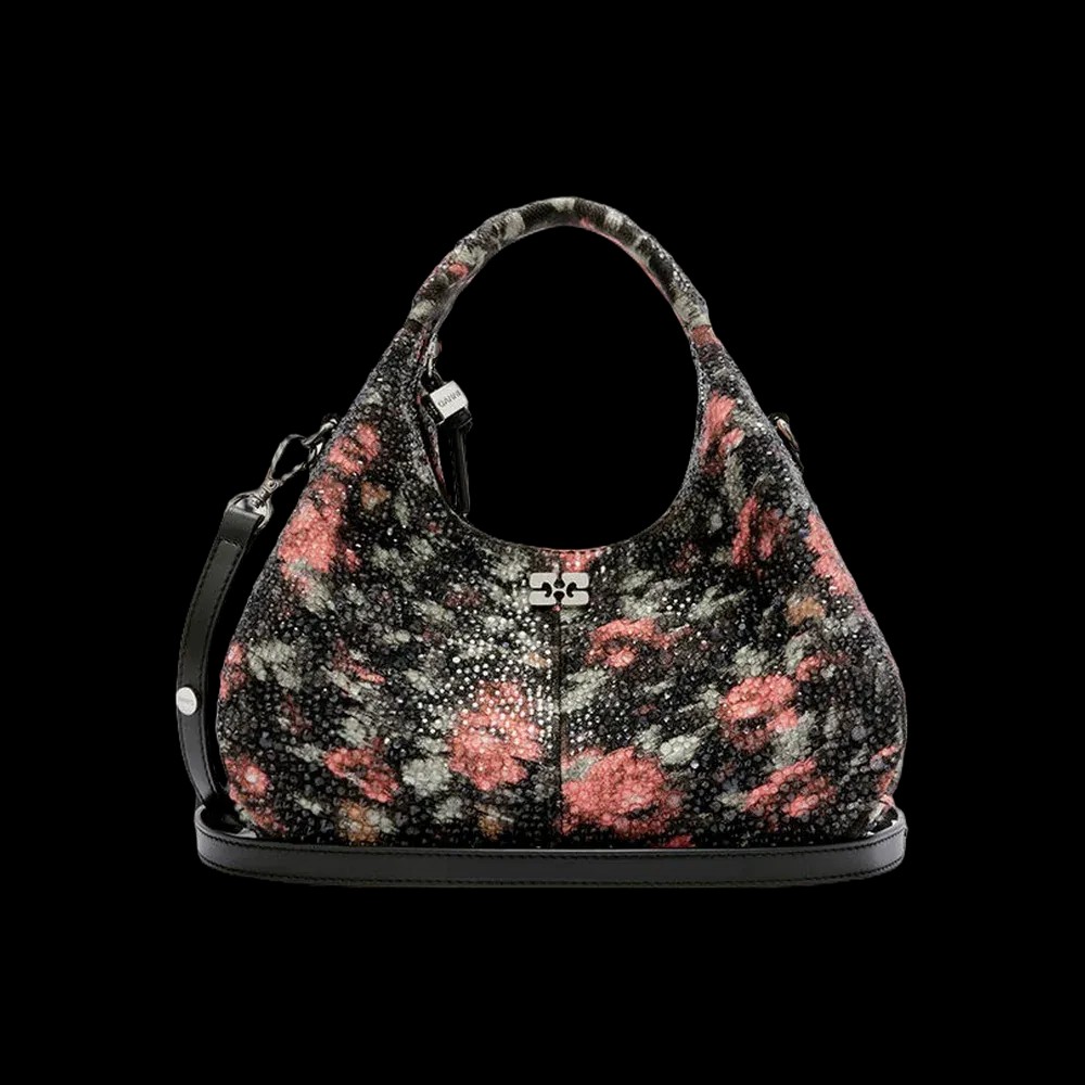 Ganni Mini Hobo Bag with Beaded Flower - HypeFly India View 1