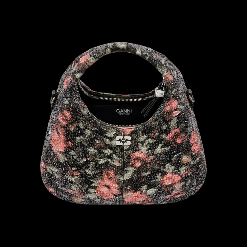 Ganni Mini Hobo Bag with Beaded Flower - HypeFly India View 3