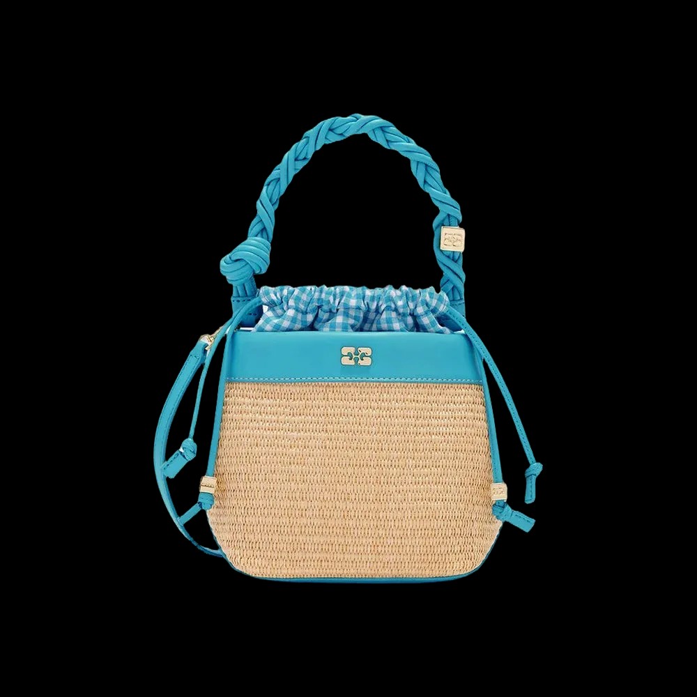 Ganni Bou Bucket Bag in Straw - HypeFly India View 1