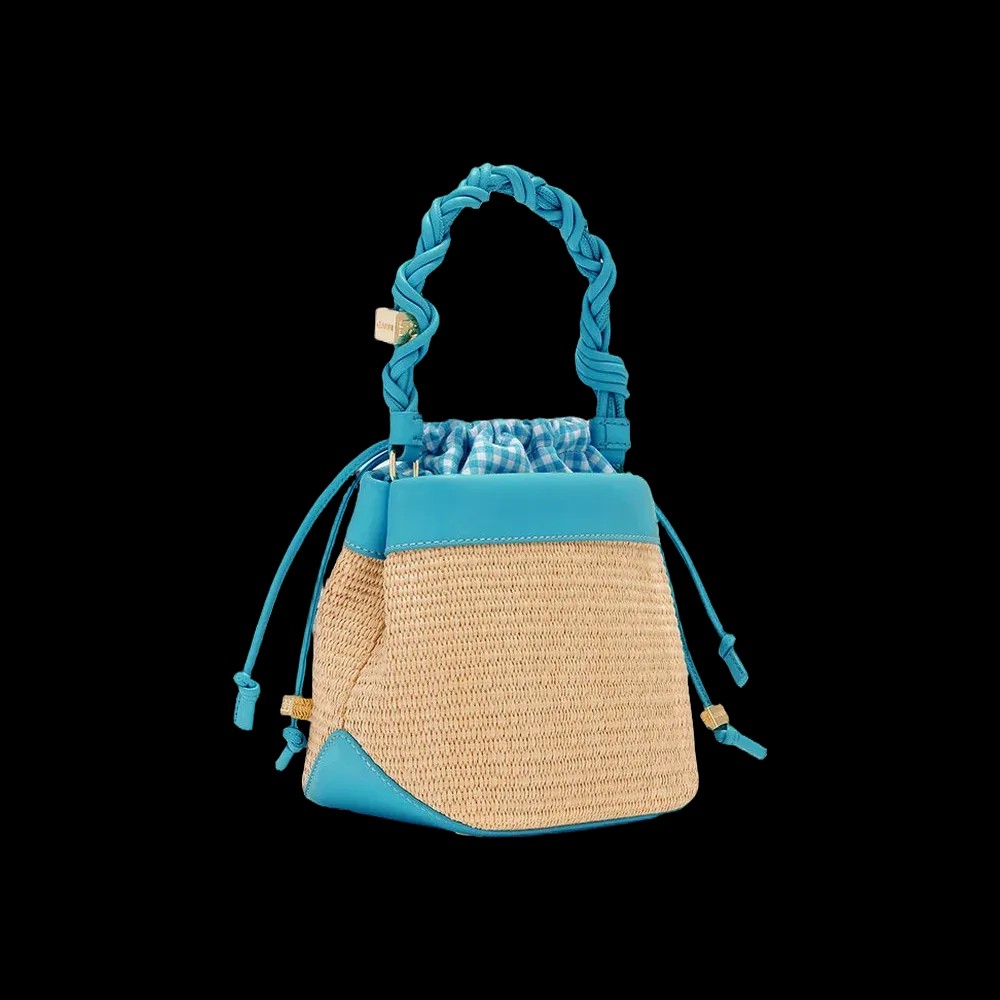 Ganni Bou Bucket Bag in Straw - HypeFly India View 3