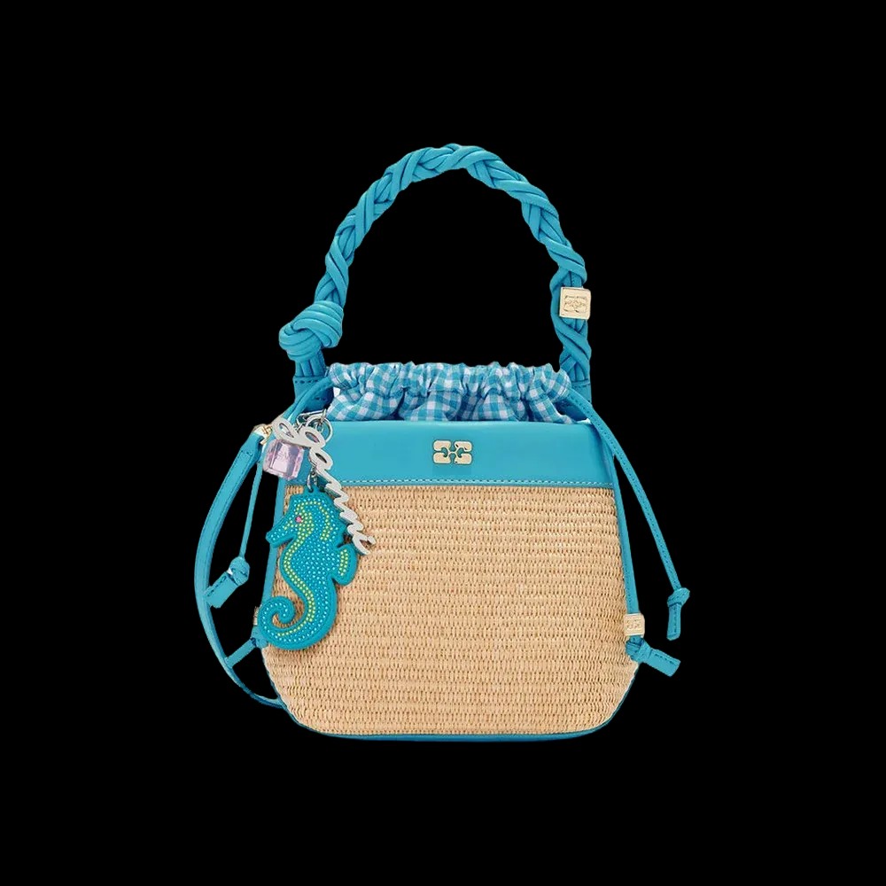 Ganni Bou Bucket Bag in Straw - HypeFly India View 2