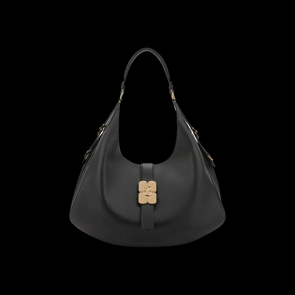 Ganni Black Large Kat Bag - HypeFly India View 1