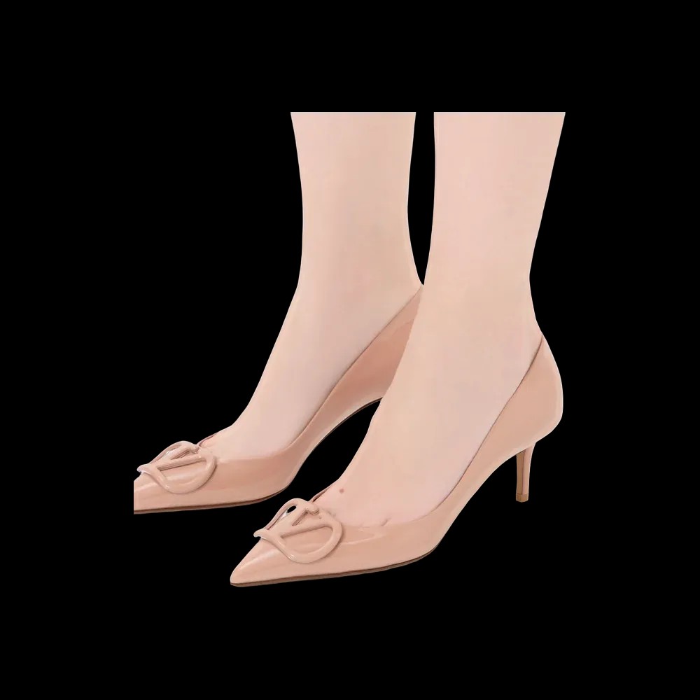 Valentino VLogo Signature Patent Leather Pumps 60mm Rose Cannelle - HypeFly India View 4