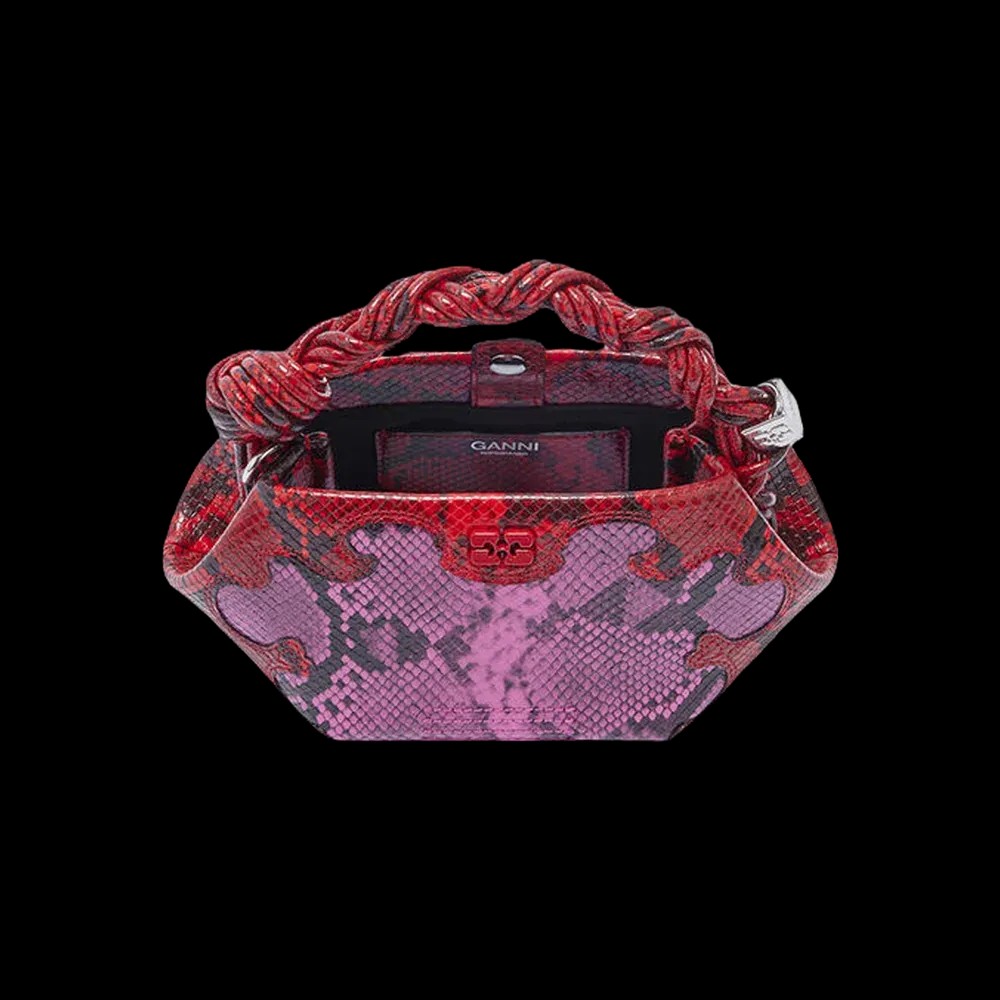 Ganni Mini Bou Bag in Pink Snake - HypeFly India View 2