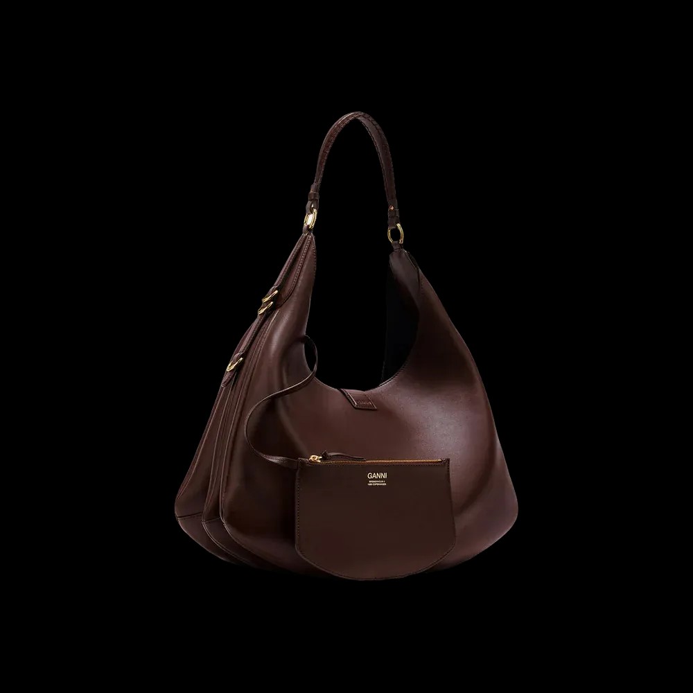 Ganni Brown Large Kat Bag	 - HypeFly India View 3