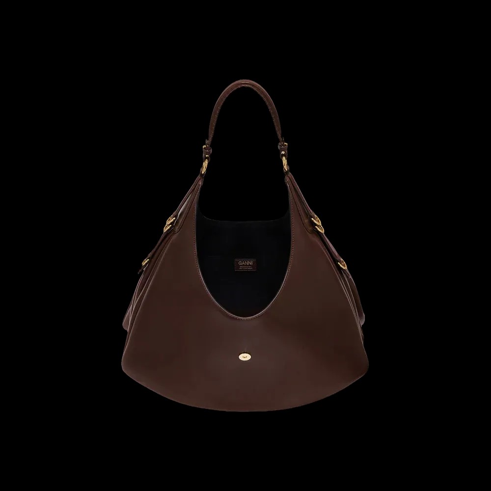 Ganni Brown Large Kat Bag	 - HypeFly India View 2