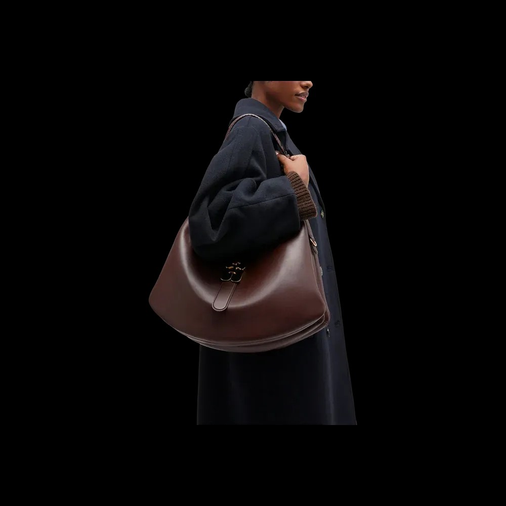 Ganni Brown Large Kat Bag	 - HypeFly India View 4