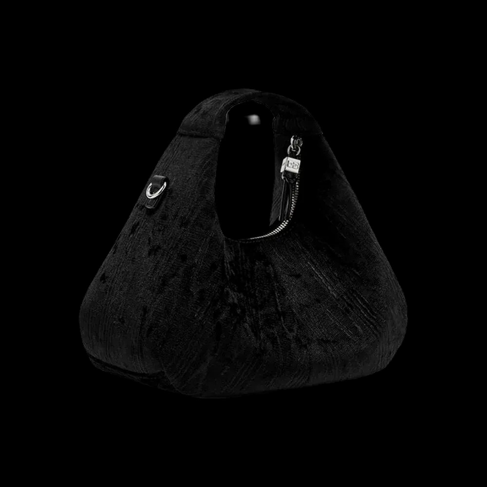 Ganni Velvet Moire Mini Hobo Bag	 - HypeFly India View 2