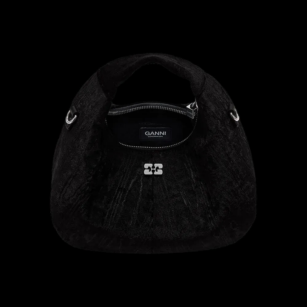 Ganni Velvet Moire Mini Hobo Bag	 - HypeFly India View 3