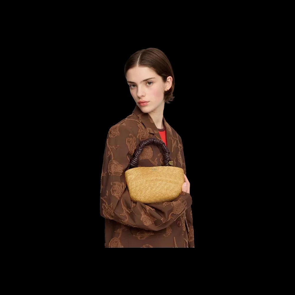 Ganni Mini Bou Bag in Straw	 - HypeFly India View 4