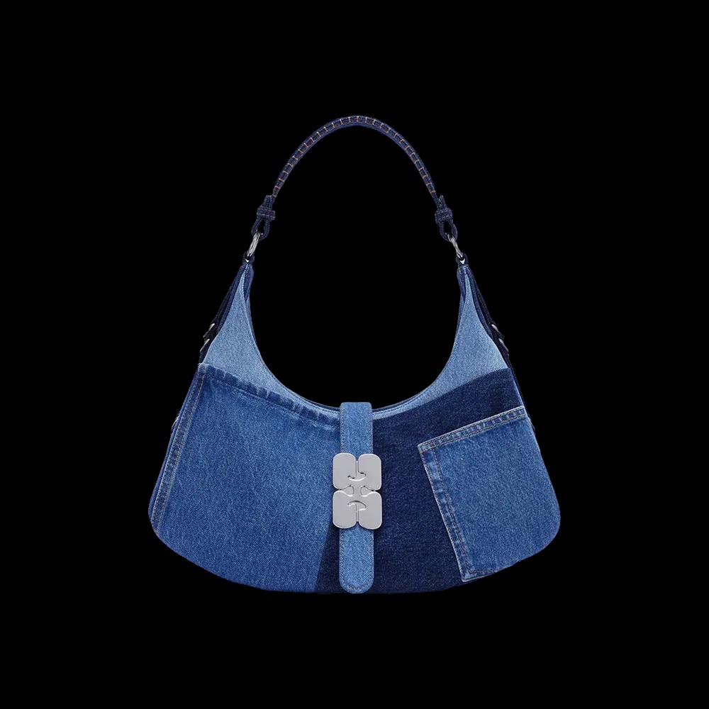 Ganni Small Kat Bag in Blue Denim	 - HypeFly India View 1