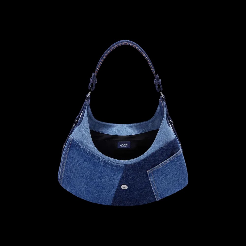 Ganni Small Kat Bag in Blue Denim	 - HypeFly India View 3