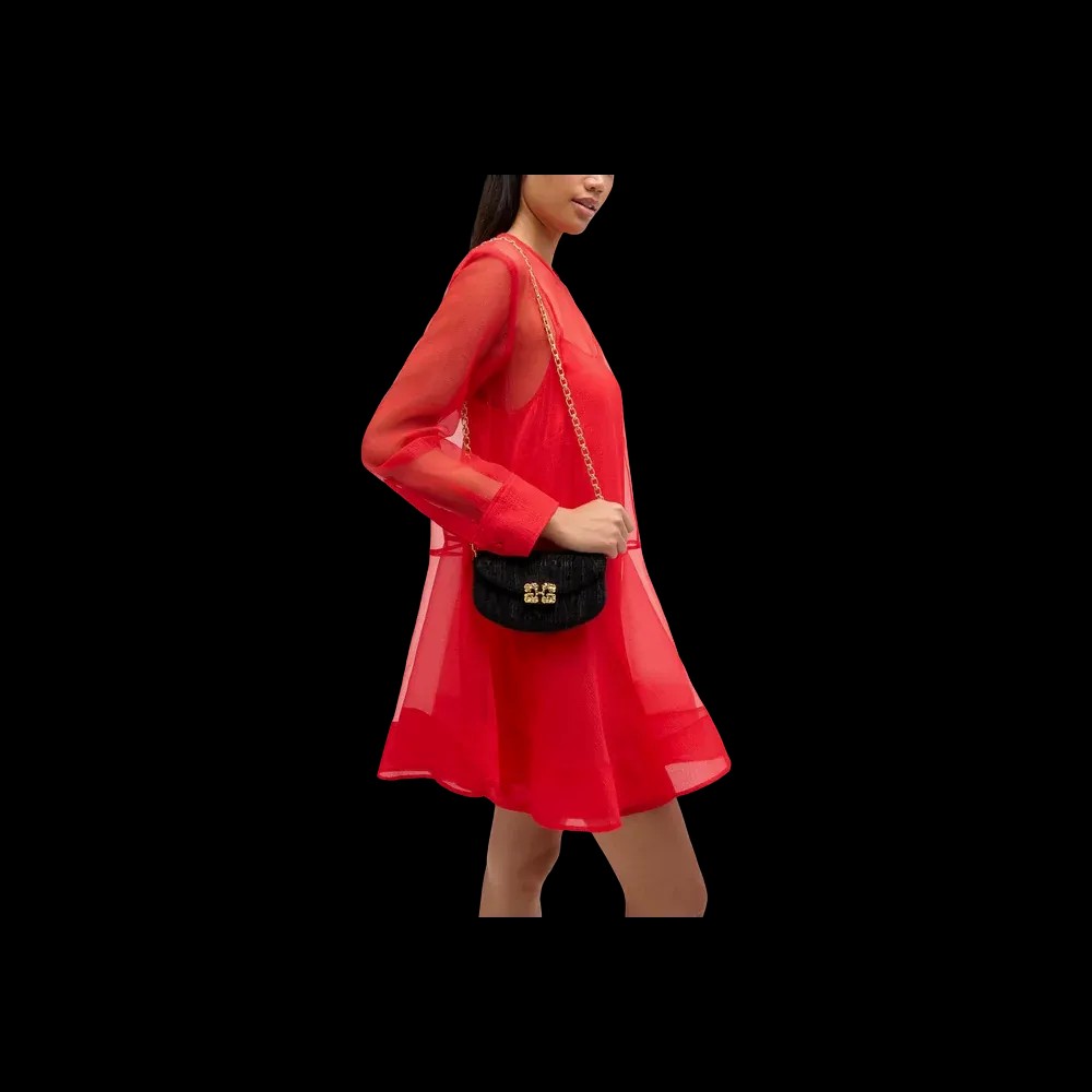 Ganni Lulu Wallet On Chain in Velvet Moire	 - HypeFly India View 2