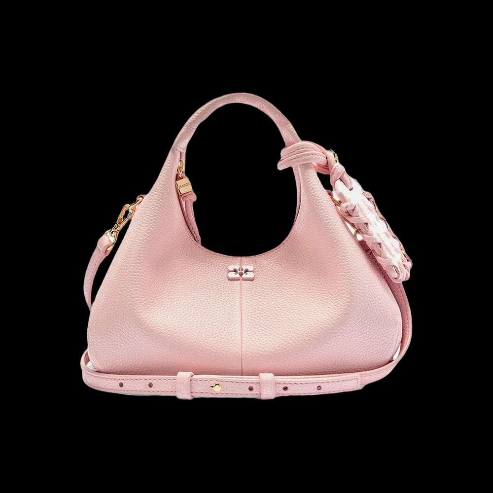 Ganni Grained Mini Hobo Bag	 - HypeFly India View 1