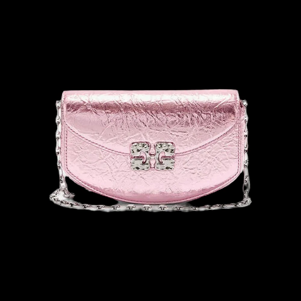 Ganni Lulu Wallet On Chain in Metallic	 - HypeFly India View 1