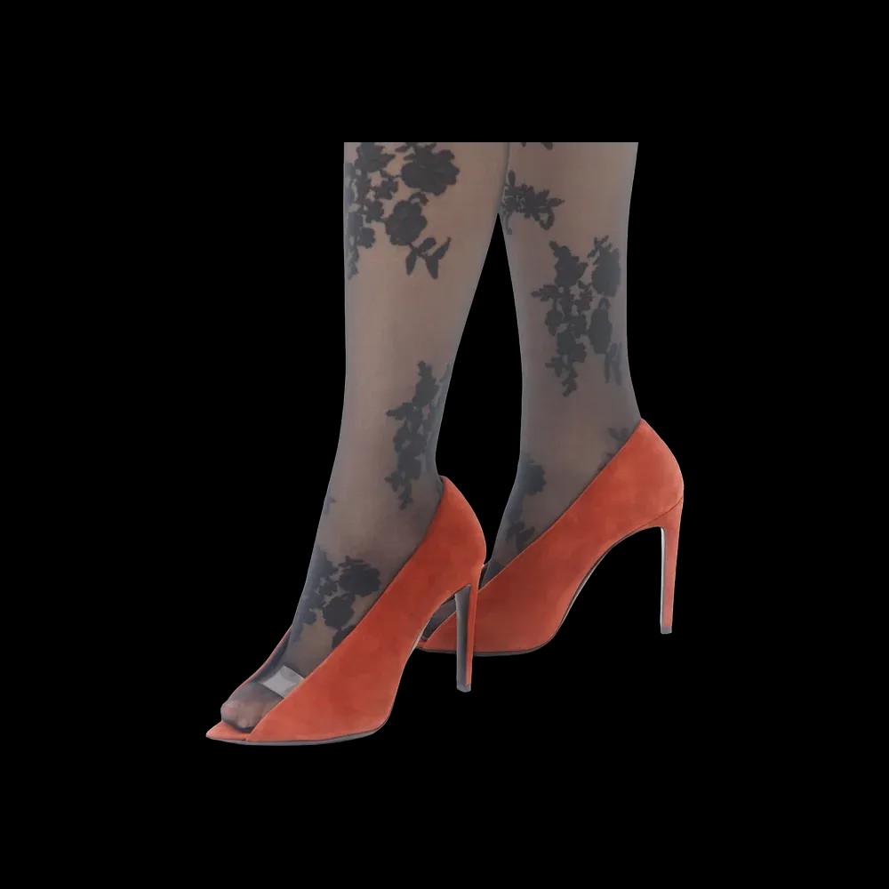 Valentino Open Toe Révélé Suede Pumps 105mm Rust - HypeFly India View 4