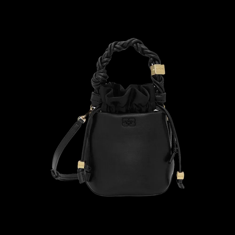 Ganni Black Mini Bou Bucket Bag	 - HypeFly India View 1