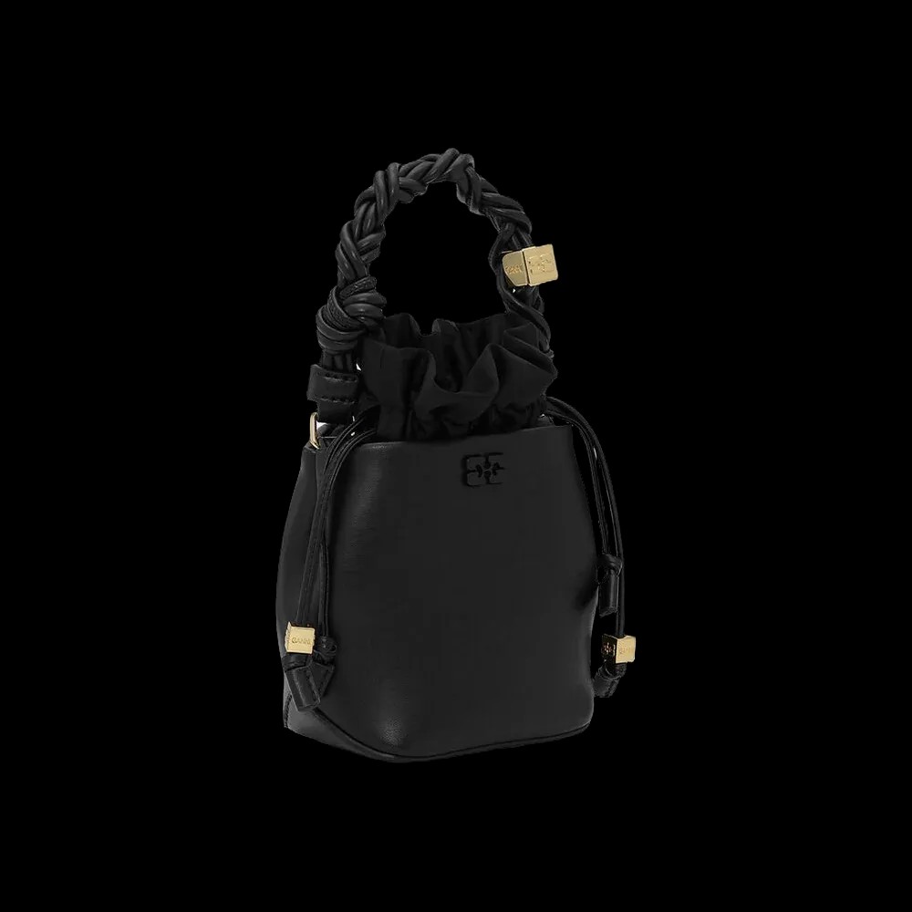 Ganni Black Mini Bou Bucket Bag	 - HypeFly India View 2