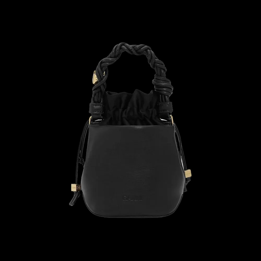 Ganni Black Mini Bou Bucket Bag	 - HypeFly India View 3