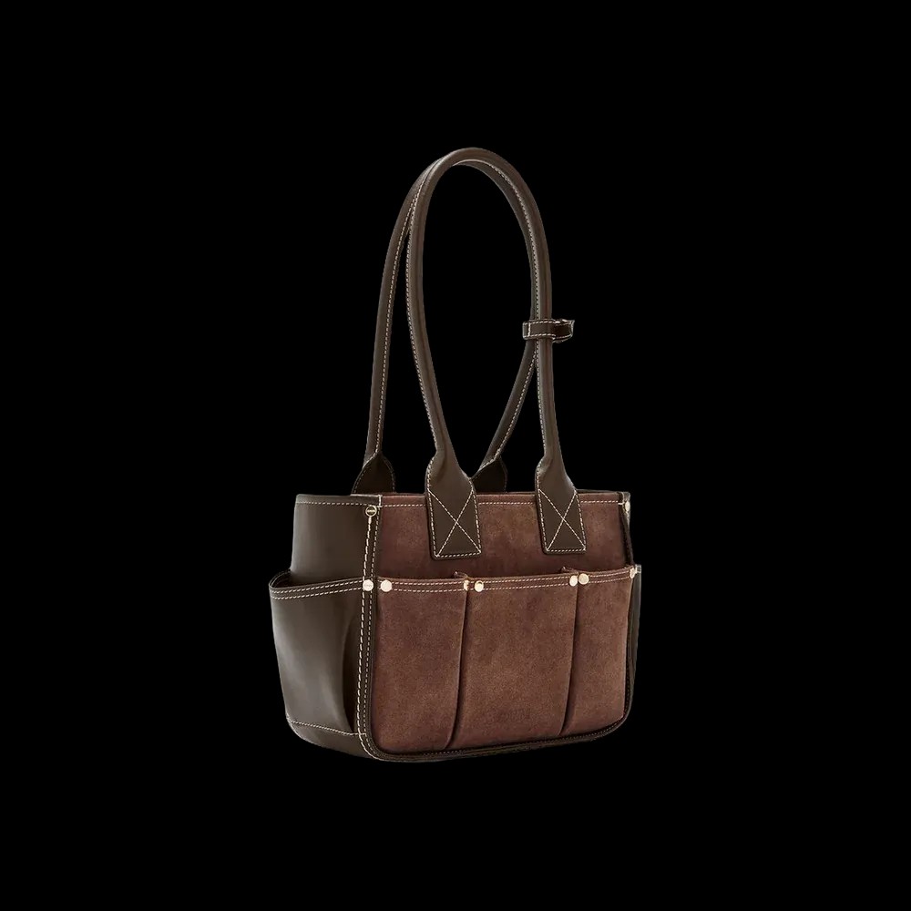 Ganni Small Posy Bag in Brown Suede	 - HypeFly India View 5