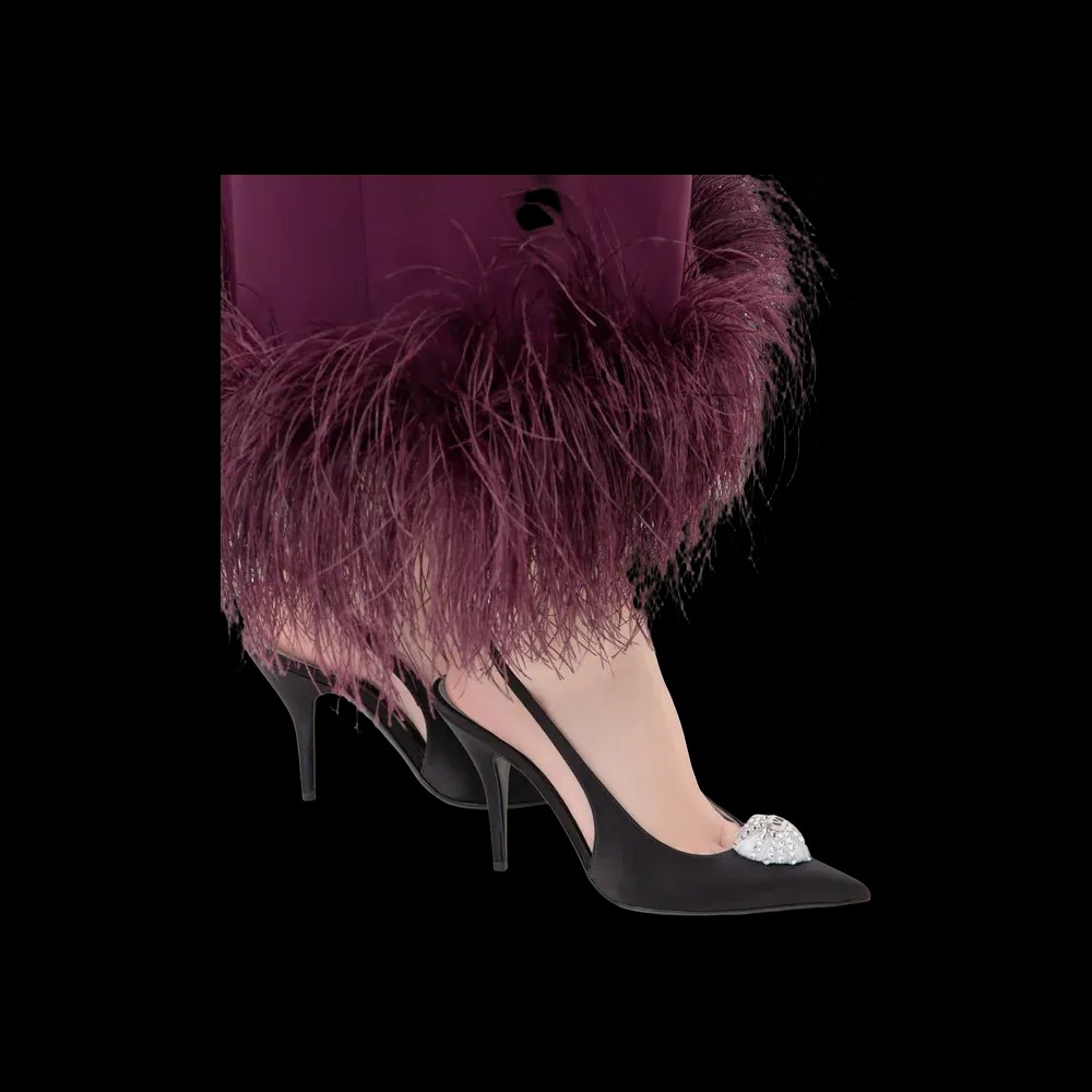 Valentino Coeur Royal Satin Slingback Pump 100mm Black - HypeFly India View 5
