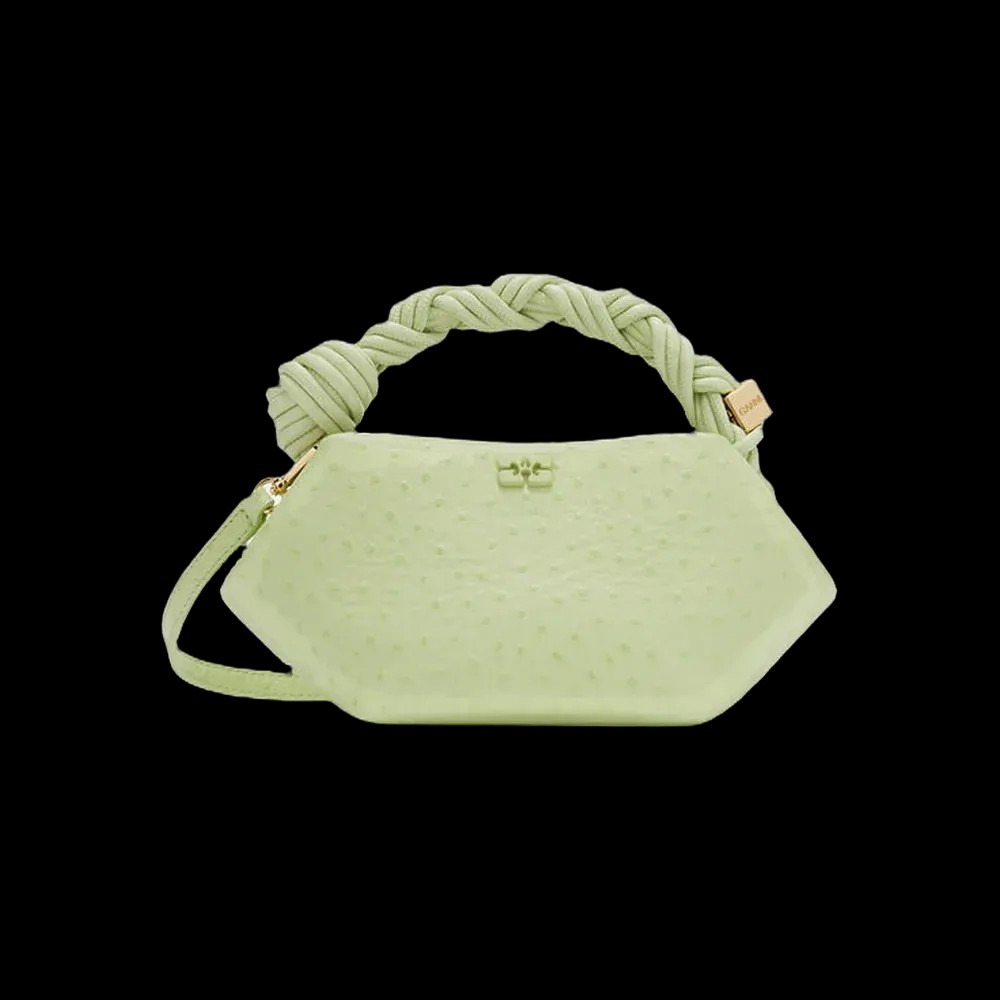Ganni Mini Bou Bag in Green Ostrich	 - HypeFly India View 1