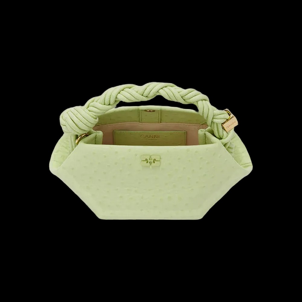 Ganni Mini Bou Bag in Green Ostrich	 - HypeFly India View 2