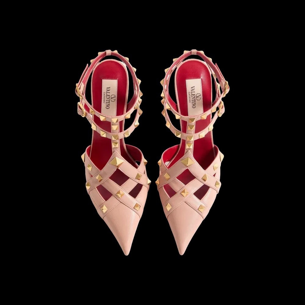 Valentino Studdy Kidskin Pumps 100mm Pink - HypeFly India View 2