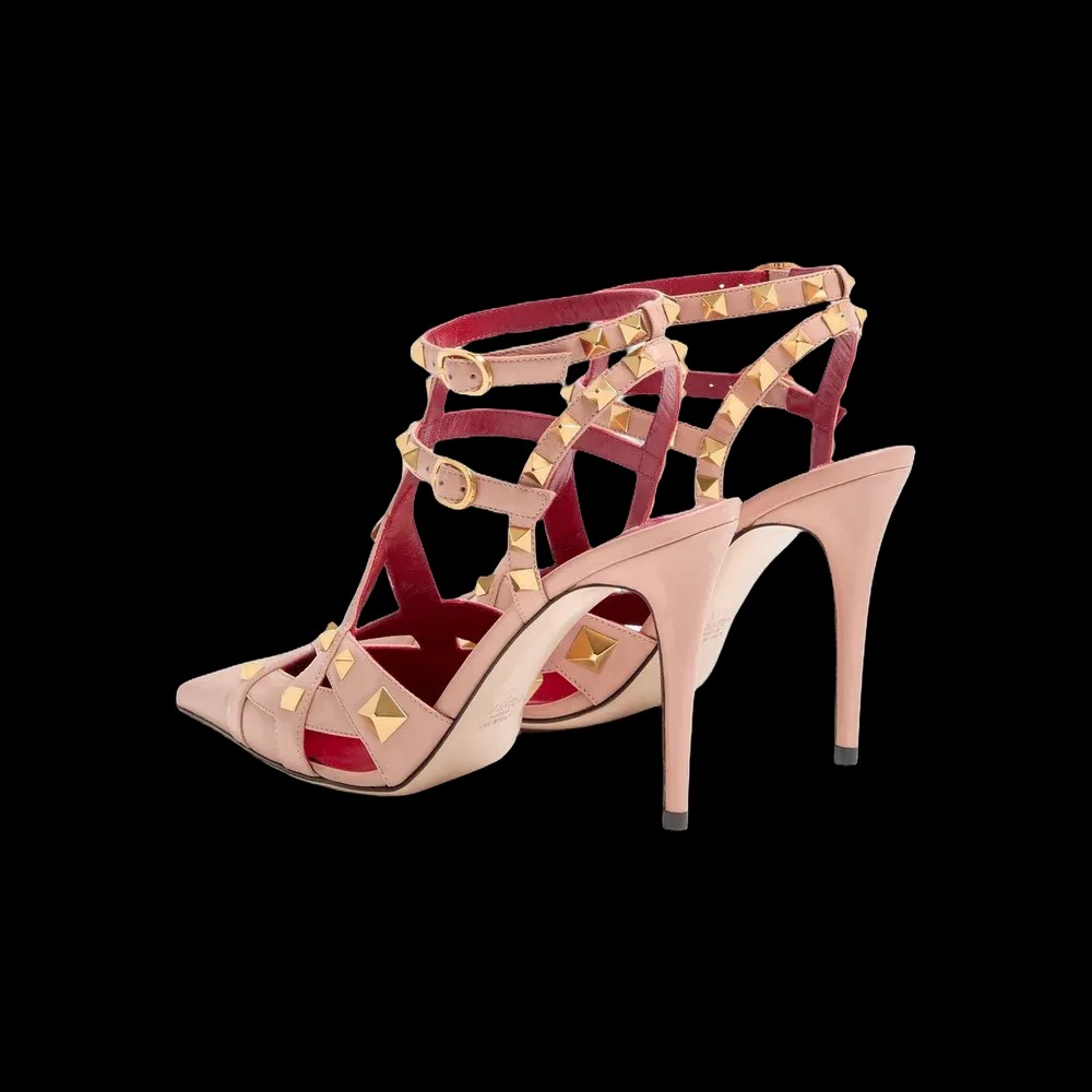 Valentino Studdy Kidskin Pumps 100mm Pink - HypeFly India View 5