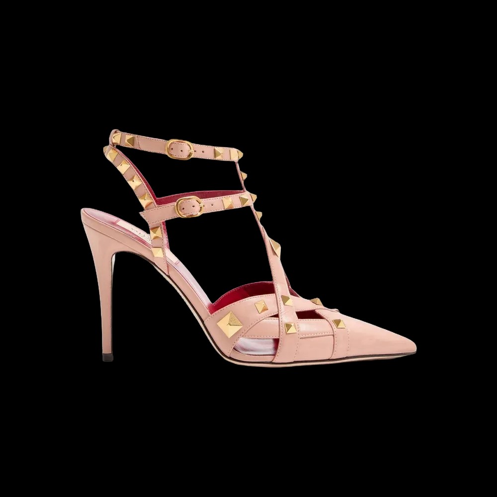 Valentino Studdy Kidskin Pumps 100mm Pink - HypeFly India View 1