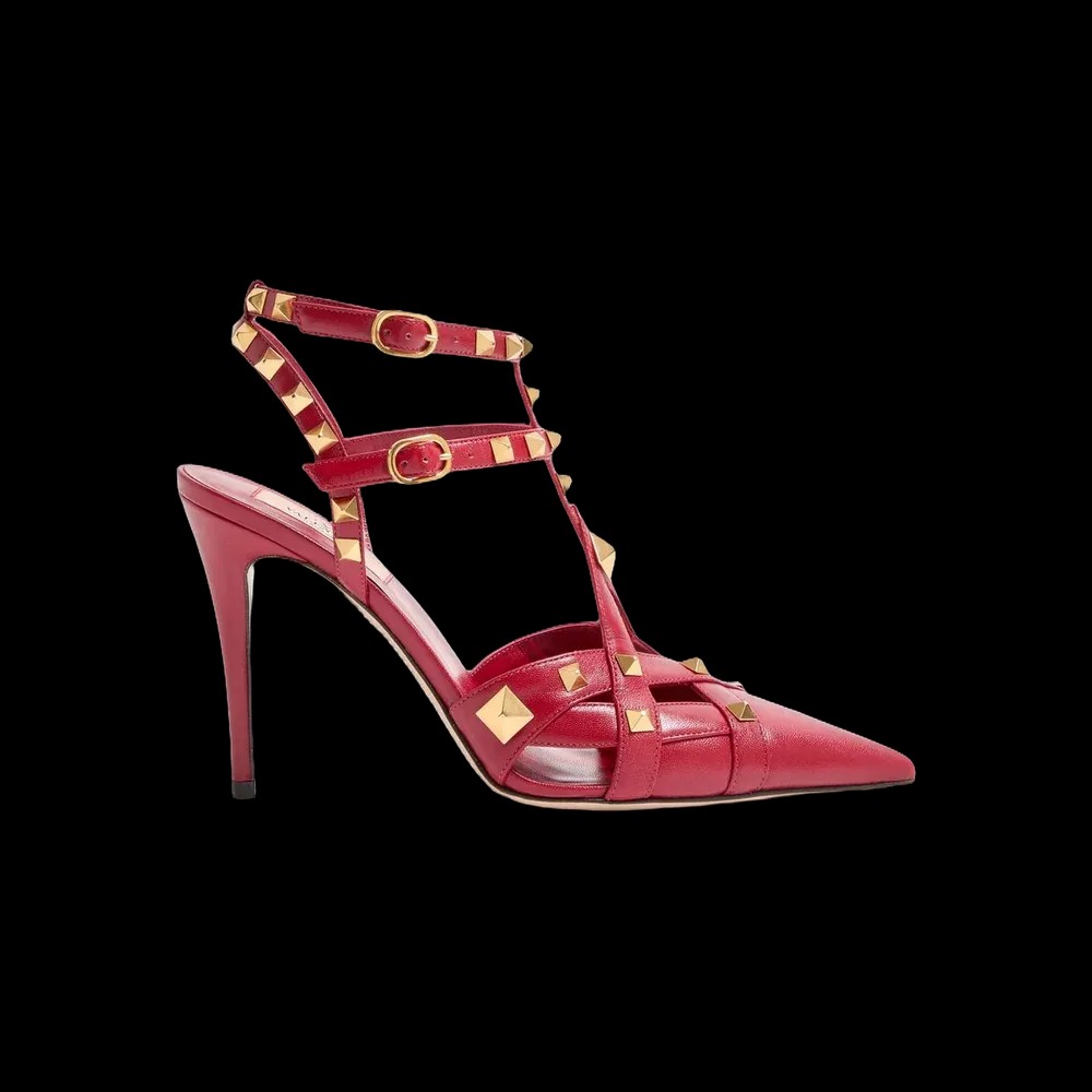 Valentino Studdy Kidskin Pumps 100mm Red - HypeFly India View 1