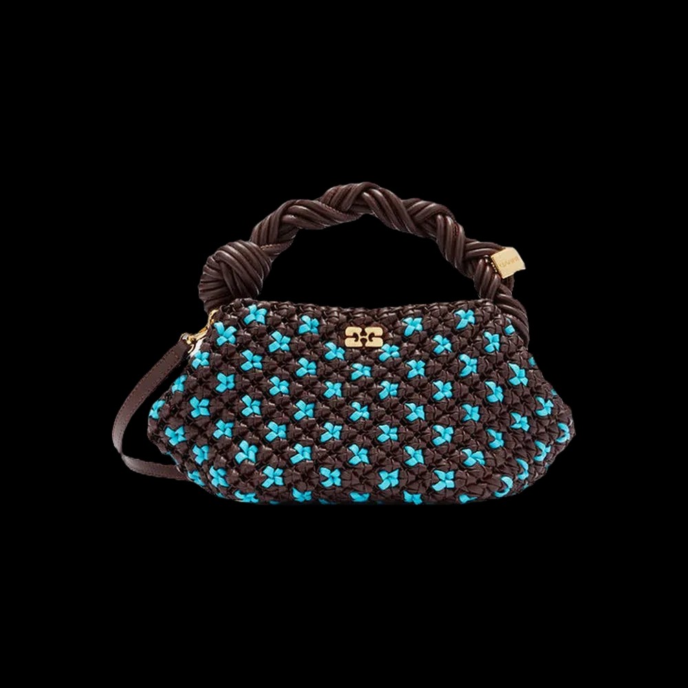 Ganni Mini Bou Bag in Braided Brown	 - HypeFly India View 1