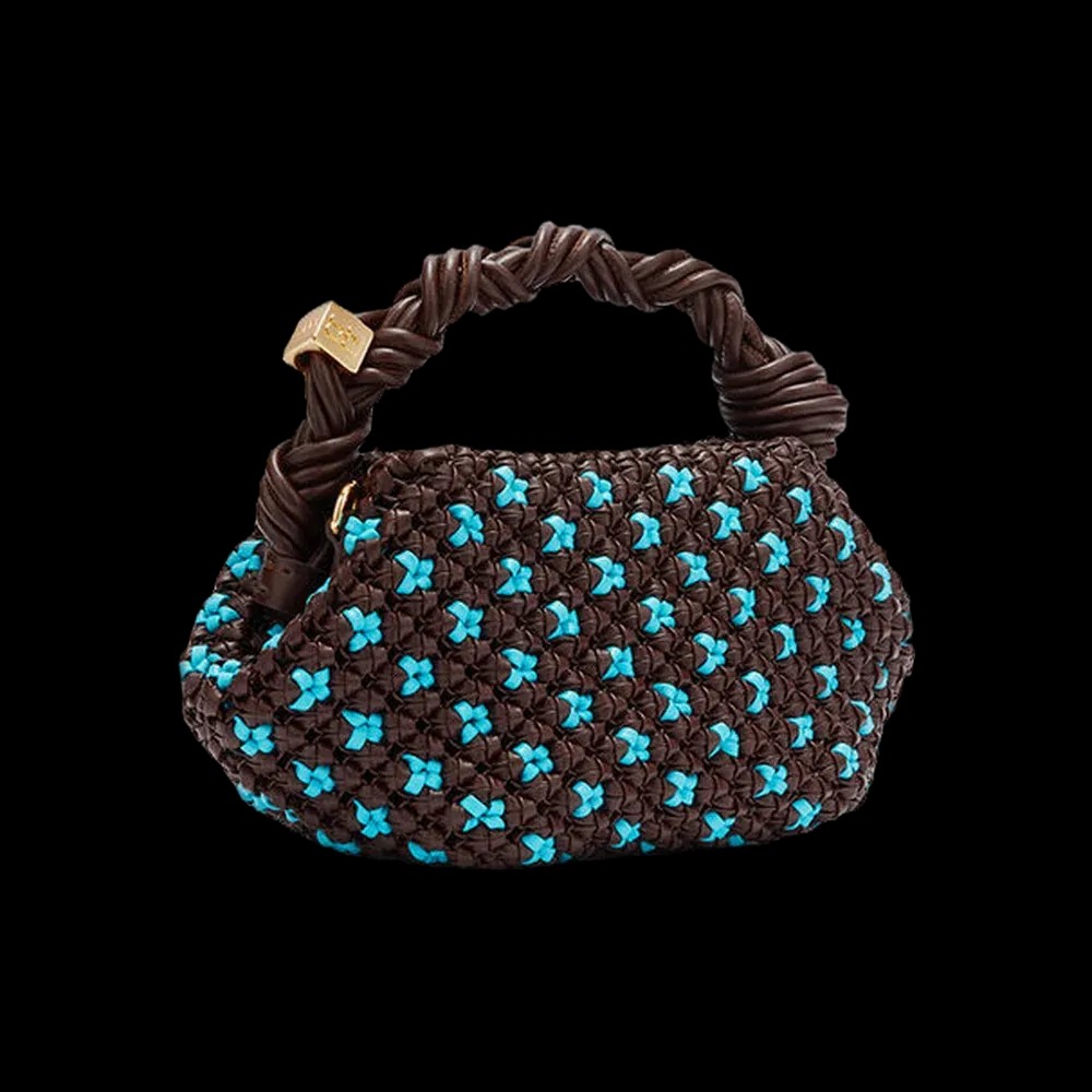 Ganni Mini Bou Bag in Braided Brown	 - HypeFly India View 2