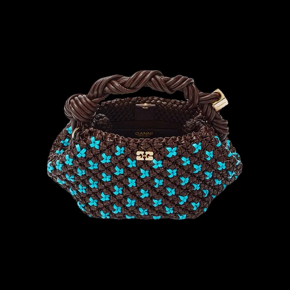 Ganni Mini Bou Bag in Braided Brown	 - HypeFly India View 3