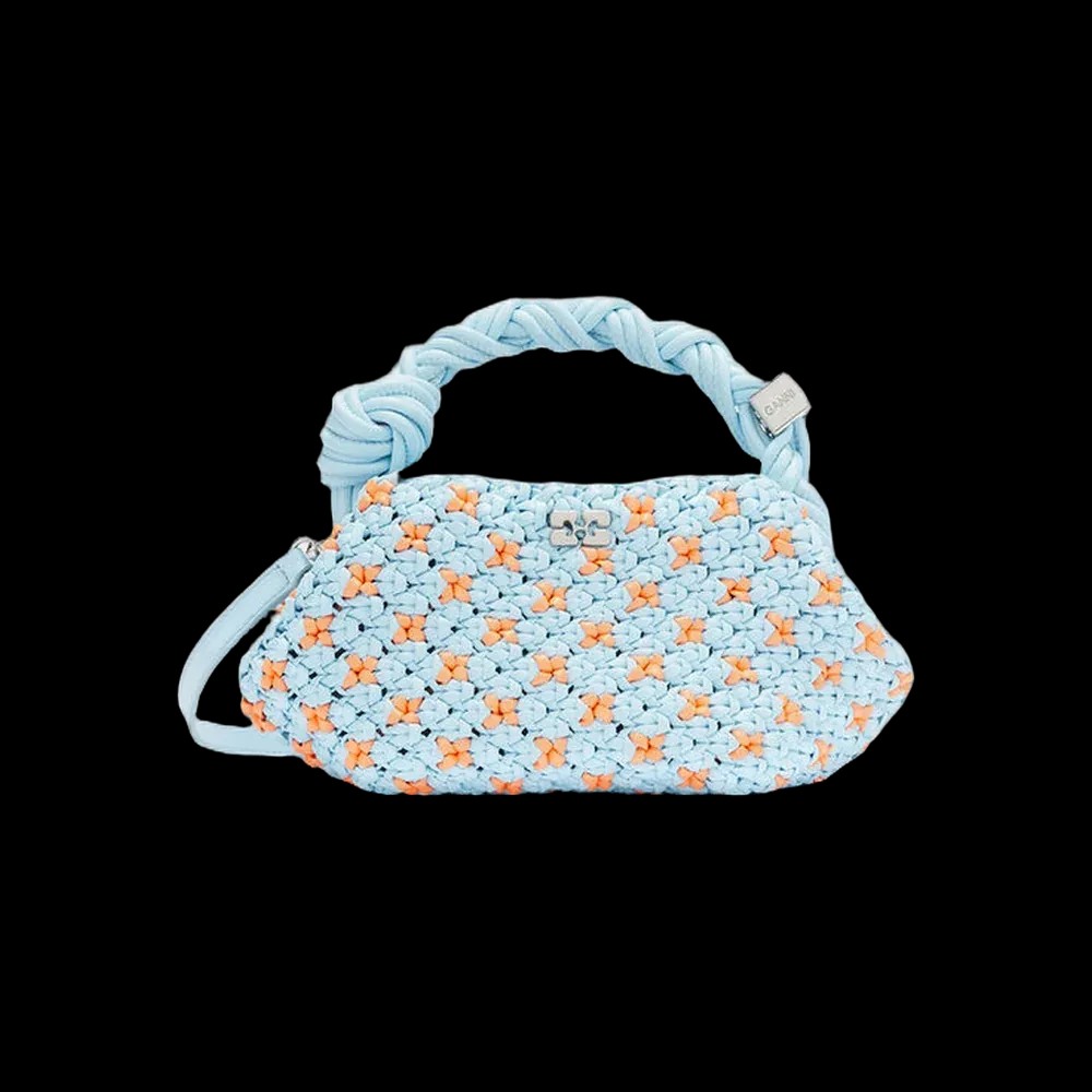 Ganni Mini Bou Bag in Braided Blue	 - HypeFly India View 1