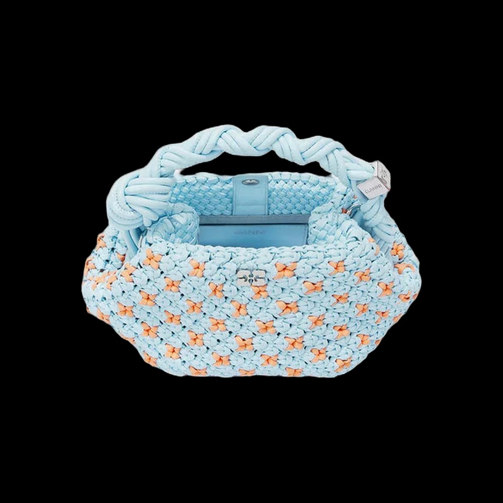 Ganni Mini Bou Bag in Braided Blue	 - HypeFly India View 2