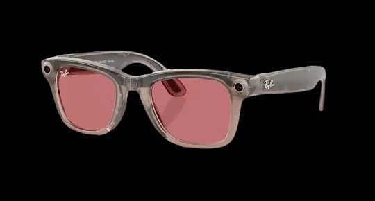 Ray Ban Meta Smart Glasses - Wayfarer Shiny Warm Stone Lenses- Clear/Watermelon Red Transitions - HypeFly India View 1