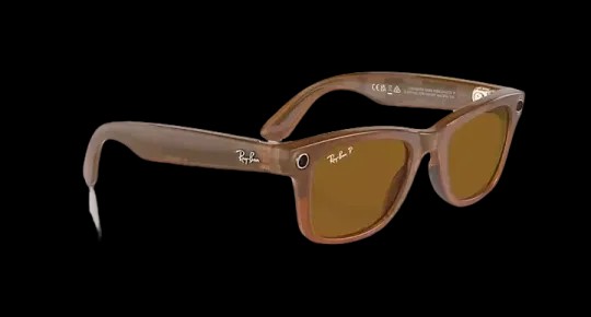 Ray Ban Meta Smart Glasses - Wayfarer 'Shiny Caramel' Lenses - Brown - HypeFly India View 5