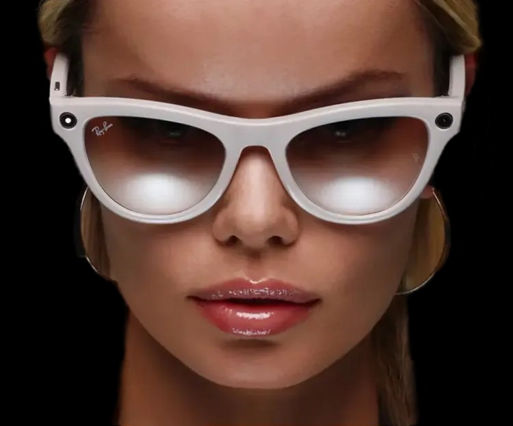 Ray Ban Meta Skyler 'Shiny Chalky Gray' Lenses- Cinnamon Pink - HypeFly India View 6