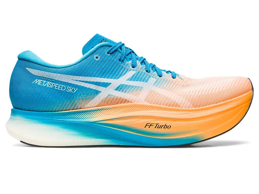 Asics Metaspeed Sky+ Orange Pop/Island Blue - HypeFly India View 1