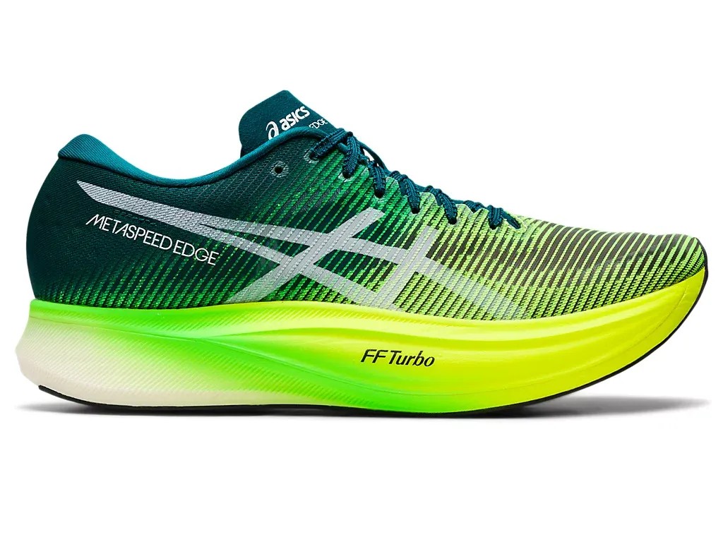 Asics Metaspeed Edge+ Velvet Pine/Safety Yellow - HypeFly India View 1