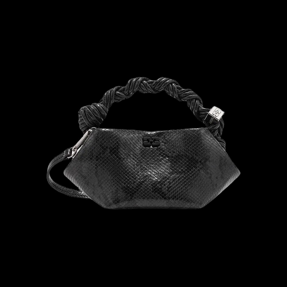 Ganni Black Snake Mini Bou Bag	 - HypeFly India View 1