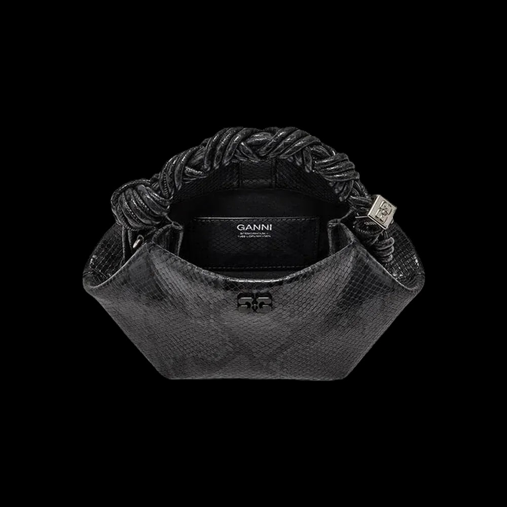Ganni Black Snake Mini Bou Bag	 - HypeFly India View 3