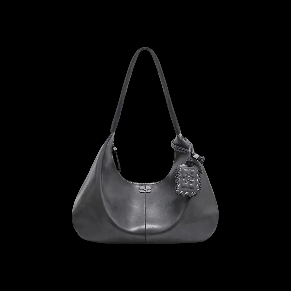 Ganni Steel Grey XXL Hobo Bag	 - HypeFly India View 1