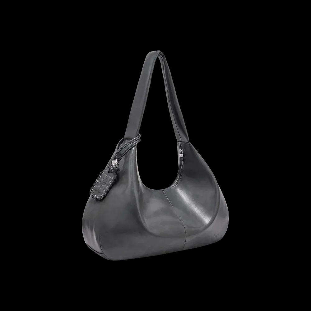 Ganni Steel Grey XXL Hobo Bag	 - HypeFly India View 2