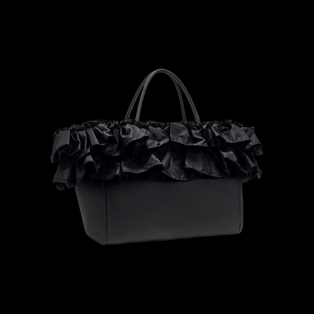 Ganni Black XXL Ruffle Tote	 - HypeFly India View 4