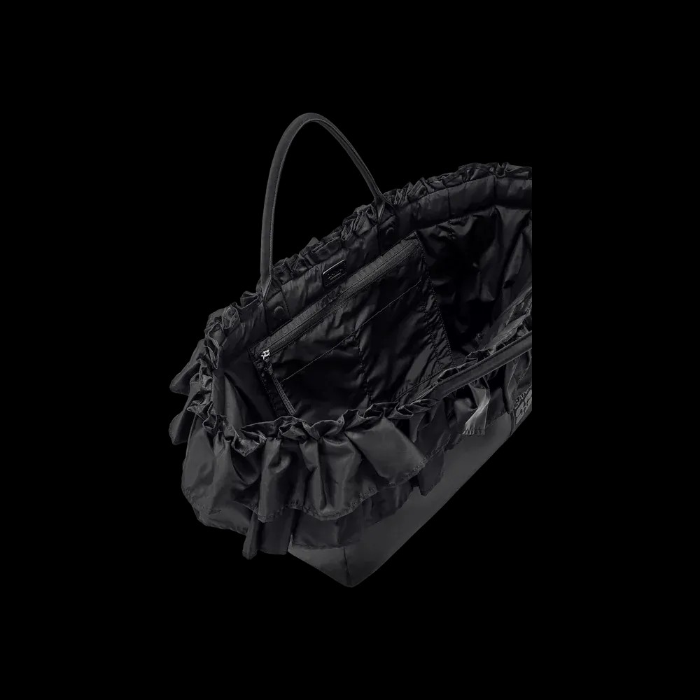 Ganni Black XXL Ruffle Tote	 - HypeFly India View 3
