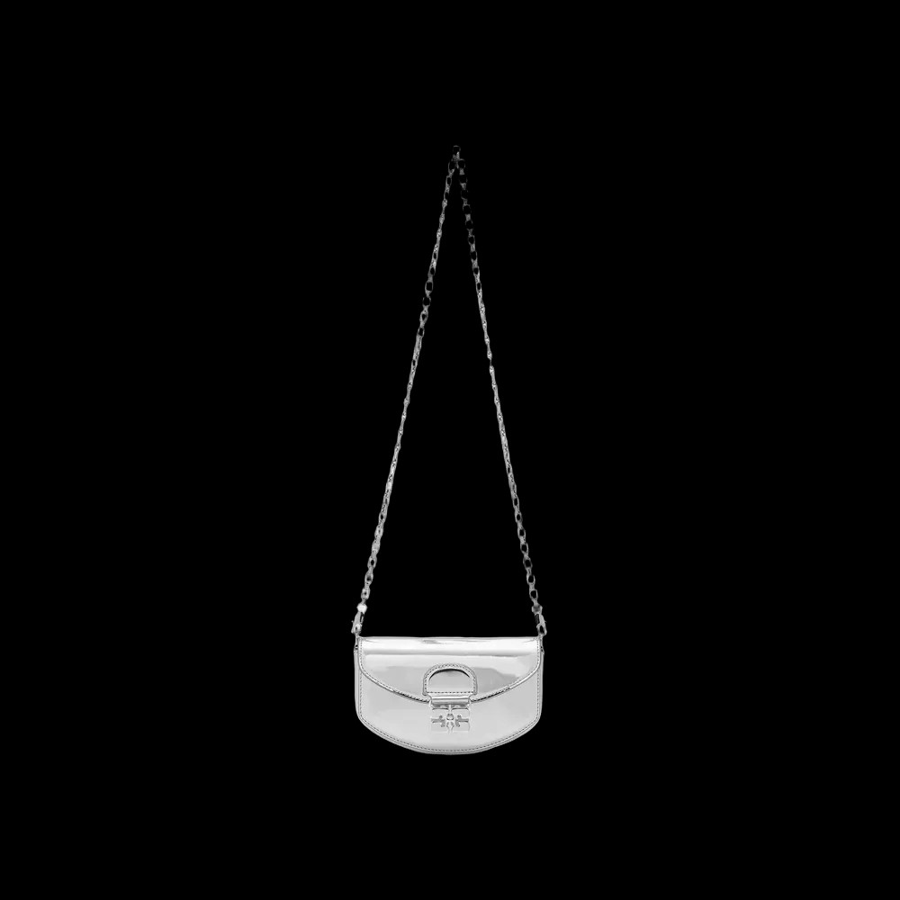 Ganni Silver Apo-G Wallet On Chain	 - HypeFly India View 1