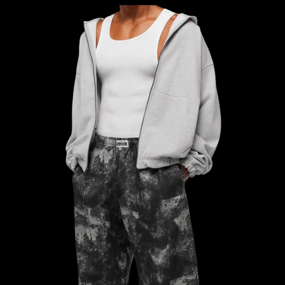 Gymshark Straight Leg Pumper Pants Oversized Fit Smokey Grey - HypeFly India View 4