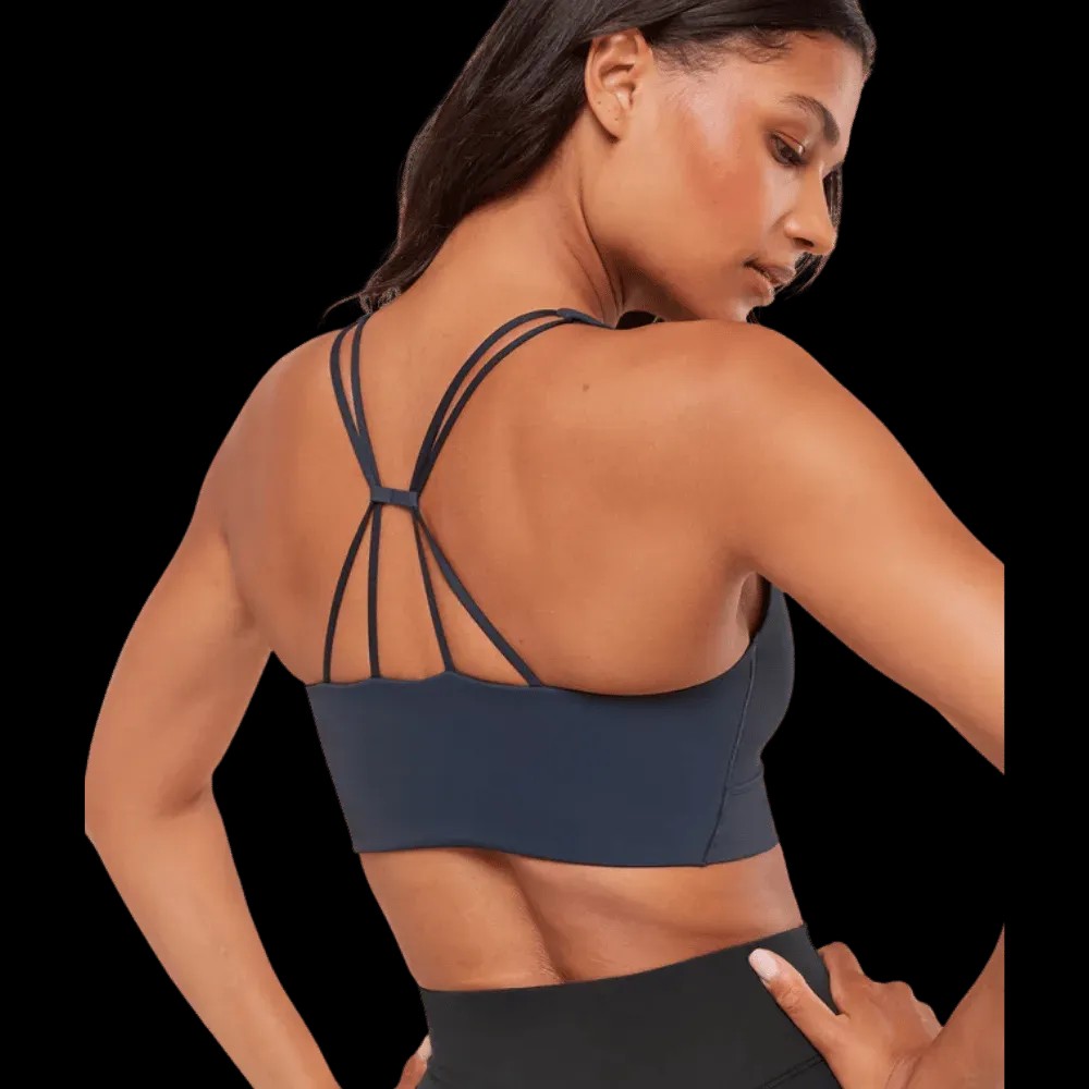 Gymshark Cross Over Sports Bra Heavy Blue - HypeFly India View 4
